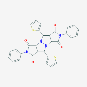 molecular formula C30H22N4O4S2 B414953 2,7-diphenyl-5,10-di(2-thienyl)tetrahydropyrrolo[3,4-c]pyrrolo[3',4':4,5]pyrazolo[1,2-a]pyrazole-1,3,6,8(2H,3aH,5H,7H)-tetrone 