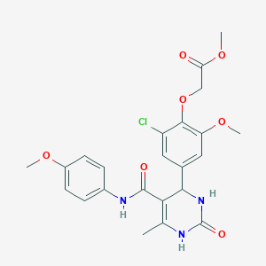 molecular formula C23H24ClN3O7 B4149569 methyl [2-chloro-6-methoxy-4-(5-{[(4-methoxyphenyl)amino]carbonyl}-6-methyl-2-oxo-1,2,3,4-tetrahydro-4-pyrimidinyl)phenoxy]acetate 