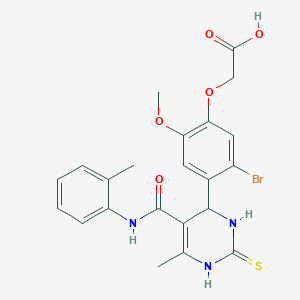 molecular formula C22H22BrN3O5S B4149599 [5-bromo-2-methoxy-4-(6-methyl-5-{[(2-methylphenyl)amino]carbonyl}-2-thioxo-1,2,3,4-tetrahydro-4-pyrimidinyl)phenoxy]acetic acid 