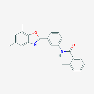 molecular formula C23H20N2O2 B414963 N-[3-(5,7-dimethyl-1,3-benzoxazol-2-yl)phenyl]-2-methylbenzamide 