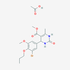 acetic acid;methyl 4-(3-bromo-5-methoxy-4-propoxyphenyl)-6-methyl-2-oxo-3,4-dihydro-1H-pyrimidine-5-carboxylate