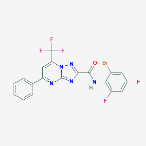 molecular formula C19H9BrF5N5O B414965 N-(2-bromo-4,6-difluorophenyl)-5-phenyl-7-(trifluoromethyl)[1,2,4]triazolo[1,5-a]pyrimidine-2-carboxamide 
