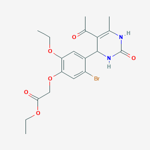 ethyl [4-(5-acetyl-6-methyl-2-oxo-1,2,3,4-tetrahydro-4-pyrimidinyl)-5-bromo-2-ethoxyphenoxy]acetate