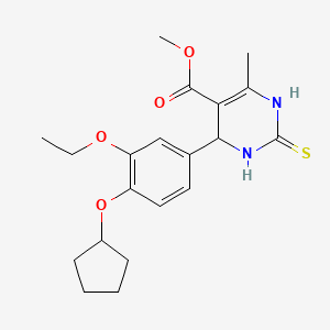 molecular formula C20H26N2O4S B4149667 methyl 4-[4-(cyclopentyloxy)-3-ethoxyphenyl]-6-methyl-2-thioxo-1,2,3,4-tetrahydro-5-pyrimidinecarboxylate 