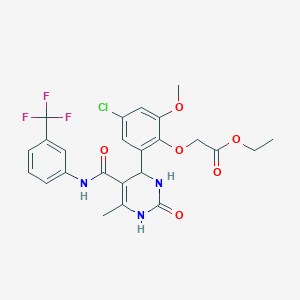 Ethyl 2-[4-chloro-2-methoxy-6-(6-methyl-2-oxo-5-{[3-(trifluoromethyl)anilino]carbonyl}-1,2,3,4-tetrahydro-4-pyrimidinyl)phenoxy]acetate