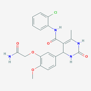 molecular formula C21H21ClN4O5 B4149677 4-[3-(2-amino-2-oxoethoxy)-4-methoxyphenyl]-N-(2-chlorophenyl)-6-methyl-2-oxo-1,2,3,4-tetrahydro-5-pyrimidinecarboxamide 