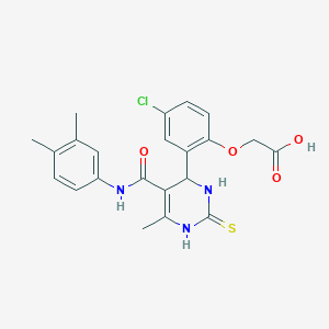 [4-chloro-2-(5-{[(3,4-dimethylphenyl)amino]carbonyl}-6-methyl-2-thioxo-1,2,3,4-tetrahydro-4-pyrimidinyl)phenoxy]acetic acid