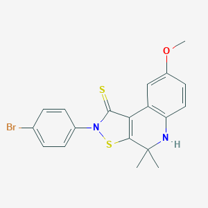 molecular formula C19H17BrN2OS2 B414970 2-(4-bromophenyl)-8-methoxy-4,4-dimethyl-4,5-dihydroisothiazolo[5,4-c]quinoline-1(2H)-thione CAS No. 330440-09-0