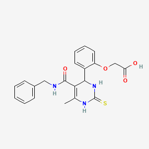 molecular formula C21H21N3O4S B4149711 (2-{5-[(benzylamino)carbonyl]-6-methyl-2-thioxo-1,2,3,4-tetrahydro-4-pyrimidinyl}phenoxy)acetic acid 