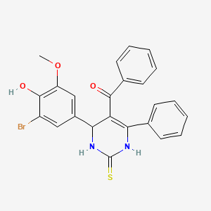 molecular formula C24H19BrN2O3S B4149719 [4-(3-bromo-4-hydroxy-5-methoxyphenyl)-6-phenyl-2-thioxo-1,2,3,4-tetrahydro-5-pyrimidinyl](phenyl)methanone 