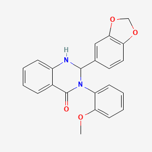 molecular formula C22H18N2O4 B4149727 2-(1,3-Benzodioxol-5-yl)-3-(2-methoxyphenyl)-1,2-dihydroquinazolin-4-one 