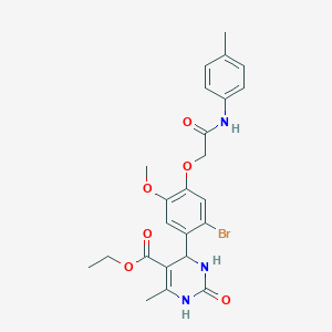 ethyl 4-(2-bromo-5-methoxy-4-{2-[(4-methylphenyl)amino]-2-oxoethoxy}phenyl)-6-methyl-2-oxo-1,2,3,4-tetrahydro-5-pyrimidinecarboxylate