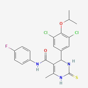 4-(3,5-dichloro-4-isopropoxyphenyl)-N-(4-fluorophenyl)-6-methyl-2-thioxo-1,2,3,4-tetrahydro-5-pyrimidinecarboxamide