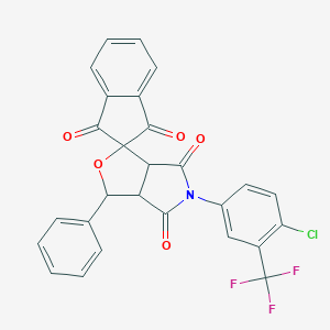 molecular formula C27H15ClF3NO5 B414977 5-[4-chloro-3-(trifluoromethyl)phenyl]-3-phenyl-3a,6a-dihydrospiro[furo[3,4-c]pyrrole-1,2'-indene]-1',3',4,6(3H,5H)-tetrone 