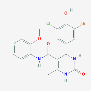 molecular formula C19H17BrClN3O4 B4149775 4-(3-bromo-5-chloro-4-hydroxyphenyl)-N-(2-methoxyphenyl)-6-methyl-2-oxo-1,2,3,4-tetrahydro-5-pyrimidinecarboxamide 