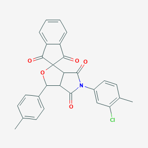 molecular formula C28H20ClNO5 B414978 5-(3-chloro-4-methylphenyl)-1-(4-methylphenyl)spiro[3a,6a-dihydro-1H-furo[3,4-c]pyrrole-3,2'-indene]-1',3',4,6-tetrone CAS No. 308105-53-5