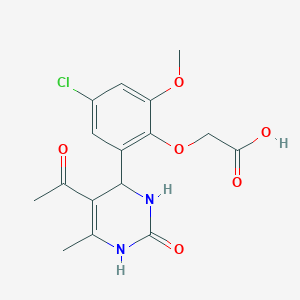 [2-(5-acetyl-6-methyl-2-oxo-1,2,3,4-tetrahydro-4-pyrimidinyl)-4-chloro-6-methoxyphenoxy]acetic acid