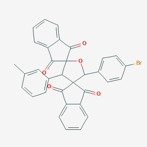 molecular formula C33H21BrO5 B414980 2'-(4-bromophenyl)-4'-(3-methylphenyl)-dispiro[bis[1H-indene-1,3(2H)-dione]-2,3':2'',5'-tetrahydrofuran] 