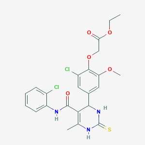 ethyl [2-chloro-4-(5-{[(2-chlorophenyl)amino]carbonyl}-6-methyl-2-thioxo-1,2,3,4-tetrahydro-4-pyrimidinyl)-6-methoxyphenoxy]acetate