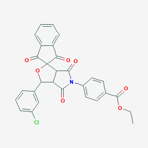 molecular formula C29H20ClNO7 B414981 ethyl 4-[1-(3-chlorophenyl)-1',3',4,6-tetraoxospiro[3a,6a-dihydro-1H-furo[3,4-c]pyrrole-3,2'-indene]-5-yl]benzoate CAS No. 327097-20-1