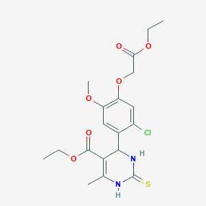 ethyl 4-[2-chloro-4-(2-ethoxy-2-oxoethoxy)-5-methoxyphenyl]-6-methyl-2-thioxo-1,2,3,4-tetrahydro-5-pyrimidinecarboxylate