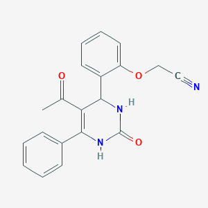 molecular formula C20H17N3O3 B4149830 [2-(5-ACETYL-2-OXO-6-PHENYL-1,2,3,4-TETRAHYDRO-4-PYRIMIDINYL)PHENOXY]METHYL CYANIDE 