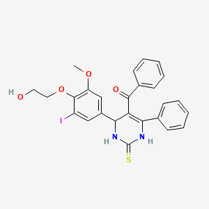 {4-[4-(2-hydroxyethoxy)-3-iodo-5-methoxyphenyl]-6-phenyl-2-thioxo-1,2,3,4-tetrahydro-5-pyrimidinyl}(phenyl)methanone