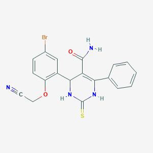 4-[5-bromo-2-(cyanomethoxy)phenyl]-6-phenyl-2-sulfanylidene-3,4-dihydro-1H-pyrimidine-5-carboxamide