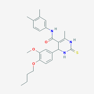 4-(4-butoxy-3-methoxyphenyl)-N-(3,4-dimethylphenyl)-6-methyl-2-thioxo-1,2,3,4-tetrahydro-5-pyrimidinecarboxamide