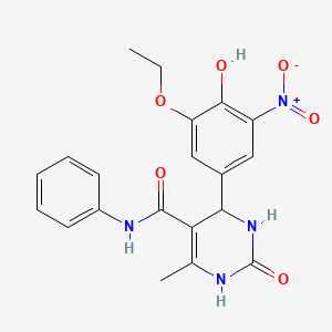 4-(3-ethoxy-4-hydroxy-5-nitrophenyl)-6-methyl-2-oxo-N-phenyl-1,2,3,4-tetrahydro-5-pyrimidinecarboxamide