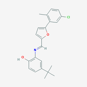 molecular formula C22H22ClNO2 B414988 4-Tert-butyl-2-({[5-(5-chloro-2-methylphenyl)-2-furyl]methylene}amino)phenol 