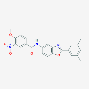 molecular formula C23H19N3O5 B414989 N-[2-(3,5-dimethylphenyl)-1,3-benzoxazol-5-yl]-3-nitro-4-methoxybenzamide 