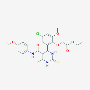 ethyl [4-chloro-2-methoxy-6-(5-{[(4-methoxyphenyl)amino]carbonyl}-6-methyl-2-thioxo-1,2,3,4-tetrahydro-4-pyrimidinyl)phenoxy]acetate