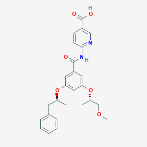 molecular formula C26H28N2O6 B041499 6-[[3-[(2S)-1-甲氧基丙烷-2-基]氧基-5-[(2S)-1-苯基丙烷-2-基]氧基苯甲酰]氨基]吡啶-3-羧酸 CAS No. 851884-87-2