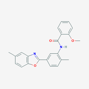 molecular formula C23H20N2O3 B414990 2-Methoxy-N-[2-methyl-5-(5-methyl-benzooxazol-2-yl)-phenyl]-benzamide 