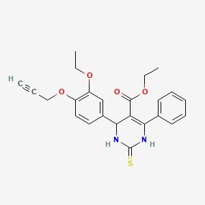 molecular formula C24H24N2O4S B4149908 ethyl 4-(3-ethoxy-4-prop-2-ynoxyphenyl)-6-phenyl-2-sulfanylidene-3,4-dihydro-1H-pyrimidine-5-carboxylate 