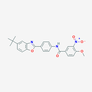 molecular formula C25H23N3O5 B414992 N-[4-(5-tert-butyl-1,3-benzoxazol-2-yl)phenyl]-3-nitro-4-methoxybenzamide 