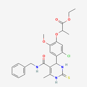 ethyl 2-(4-{5-[(benzylamino)carbonyl]-6-methyl-2-thioxo-1,2,3,4-tetrahydro-4-pyrimidinyl}-5-chloro-2-methoxyphenoxy)propanoate