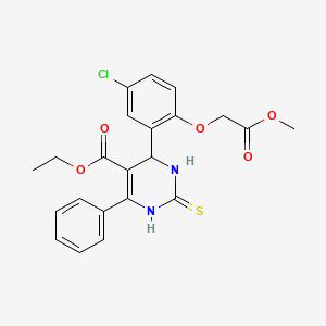 molecular formula C22H21ClN2O5S B4149954 ethyl 4-[5-chloro-2-(2-methoxy-2-oxoethoxy)phenyl]-6-phenyl-2-thioxo-1,2,3,4-tetrahydro-5-pyrimidinecarboxylate 