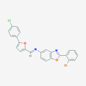 molecular formula C24H14BrClN2O2 B414997 2-(2-bromophenyl)-N-{(E)-[5-(4-chlorophenyl)furan-2-yl]methylidene}-1,3-benzoxazol-5-amine 