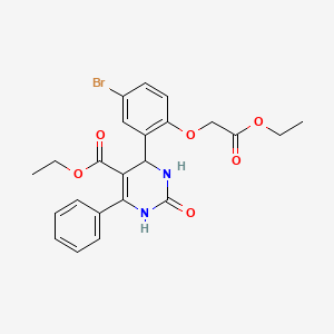 molecular formula C23H23BrN2O6 B4149982 ethyl 4-[5-bromo-2-(2-ethoxy-2-oxoethoxy)phenyl]-2-oxo-6-phenyl-1,2,3,4-tetrahydro-5-pyrimidinecarboxylate 