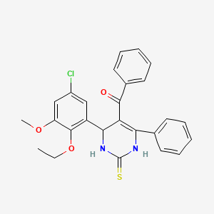 molecular formula C26H23ClN2O3S B4149990 [4-(5-chloro-2-ethoxy-3-methoxyphenyl)-6-phenyl-2-thioxo-1,2,3,4-tetrahydro-5-pyrimidinyl](phenyl)methanone 