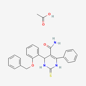 acetic acid;6-phenyl-4-(2-phenylmethoxyphenyl)-2-sulfanylidene-3,4-dihydro-1H-pyrimidine-5-carboxamide