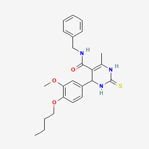 molecular formula C24H29N3O3S B4150010 N-benzyl-4-(4-butoxy-3-methoxyphenyl)-6-methyl-2-thioxo-1,2,3,4-tetrahydro-5-pyrimidinecarboxamide 