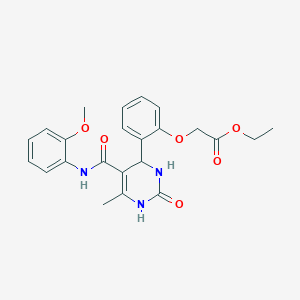 molecular formula C23H25N3O6 B4150017 ethyl [2-(5-{[(2-methoxyphenyl)amino]carbonyl}-6-methyl-2-oxo-1,2,3,4-tetrahydro-4-pyrimidinyl)phenoxy]acetate 