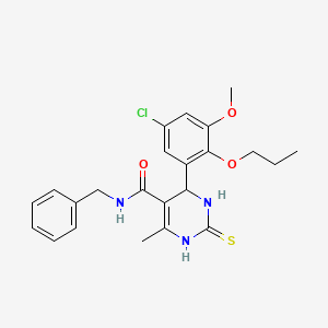 molecular formula C23H26ClN3O3S B4150047 N-benzyl-4-(5-chloro-3-methoxy-2-propoxyphenyl)-6-methyl-2-thioxo-1,2,3,4-tetrahydro-5-pyrimidinecarboxamide 