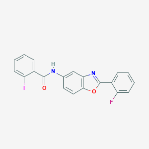 molecular formula C20H12FIN2O2 B415006 N-[2-(2-Fluoro-phenyl)-benzooxazol-5-yl]-2-iodo-benzamide 