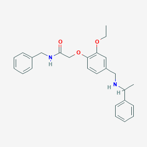 molecular formula C26H30N2O3 B4150090 N-benzyl-2-(2-ethoxy-4-{[(1-phenylethyl)amino]methyl}phenoxy)acetamide 