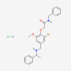 N-benzyl-2-[2-bromo-6-methoxy-4-[(1-phenylethylamino)methyl]phenoxy]acetamide;hydrochloride