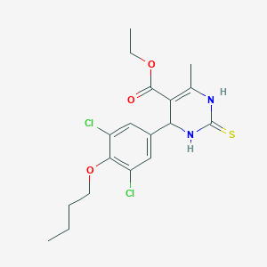 molecular formula C18H22Cl2N2O3S B4150105 ethyl 4-(4-butoxy-3,5-dichlorophenyl)-6-methyl-2-thioxo-1,2,3,4-tetrahydro-5-pyrimidinecarboxylate 